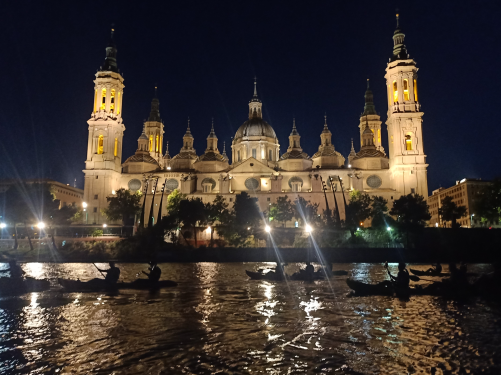 Imagen Descenso Piragüista, Atardecer Ciudad de Zaragoza, 9 Julio